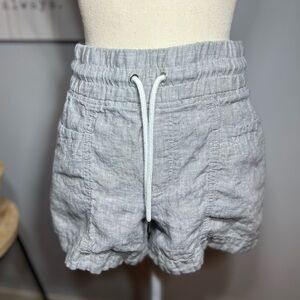 Athleta Cabo Linen 4" Short Gray Drawstring Relaxed Fit Size 2 Women